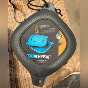 4-Piece Camping Mess Kit with Bowl, Plate and 3-in-1 Spork Utensil Set